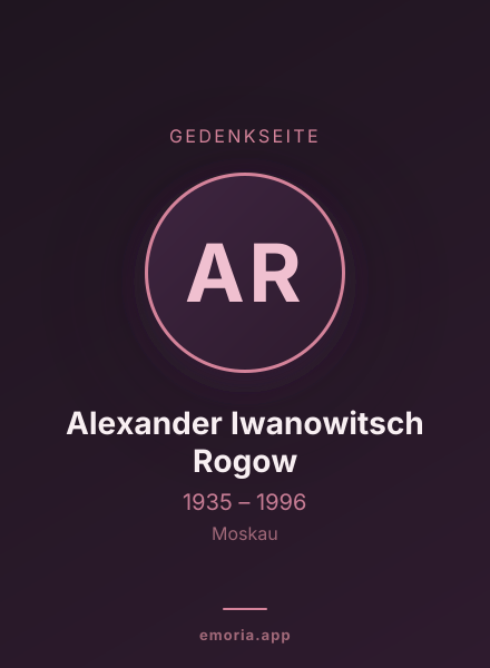 Gedenkportrait von Alexander Iwanowitsch Rogow