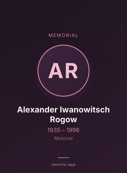 Memorial portrait of Alexander Iwanowitsch Rogow