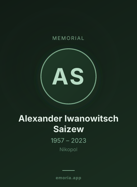 Memorial portrait of Alexander Iwanowitsch Saizew