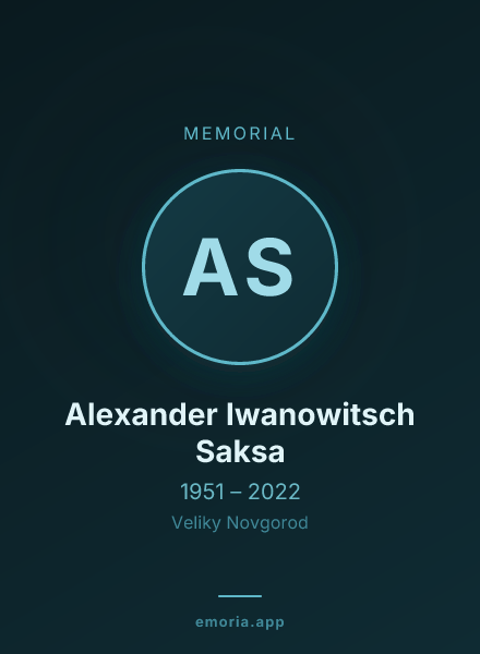 Memorial portrait of Alexander Iwanowitsch Saksa