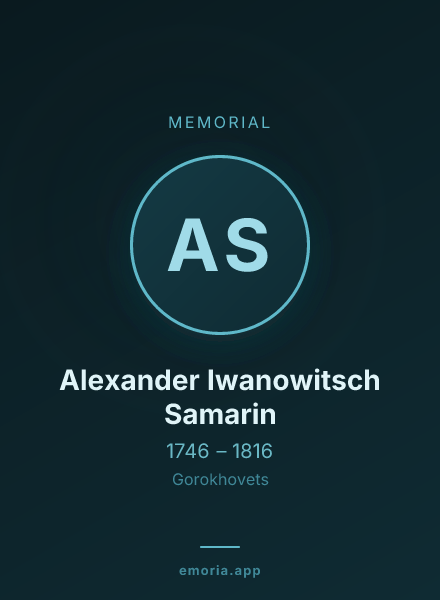 Memorial portrait of Alexander Iwanowitsch Samarin