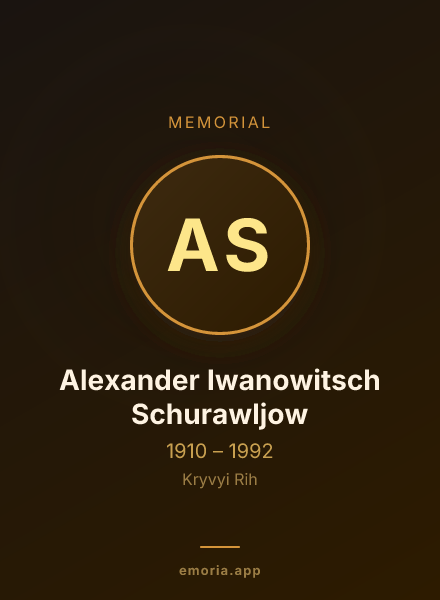 Memorial portrait of Alexander Iwanowitsch Schurawljow