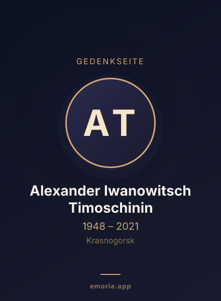 Gedenkportrait von Alexander Iwanowitsch Timoschinin