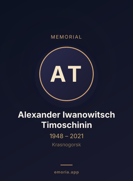 Memorial portrait of Alexander Iwanowitsch Timoschinin