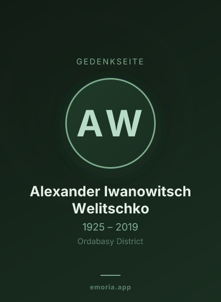 Gedenkportrait von Alexander Iwanowitsch Welitschko