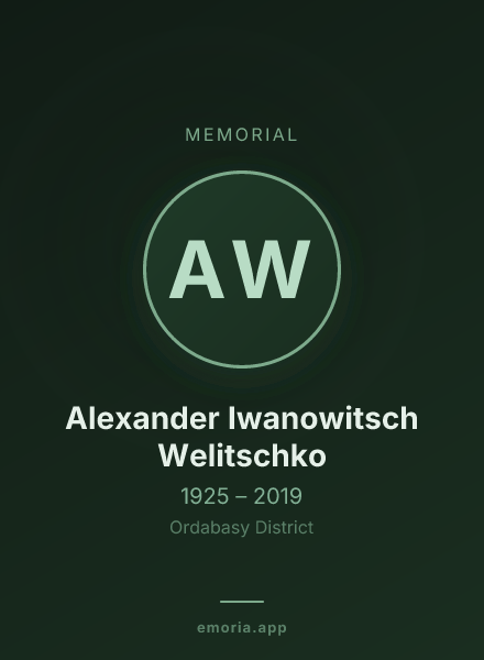 Memorial portrait of Alexander Iwanowitsch Welitschko