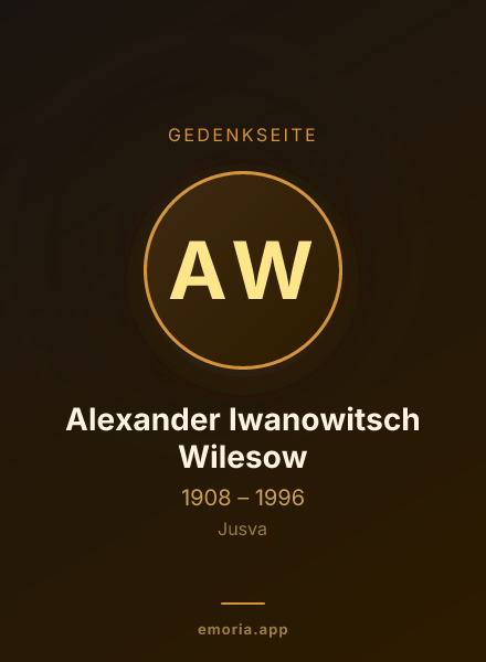 Gedenkportrait von Alexander Iwanowitsch Wilesow