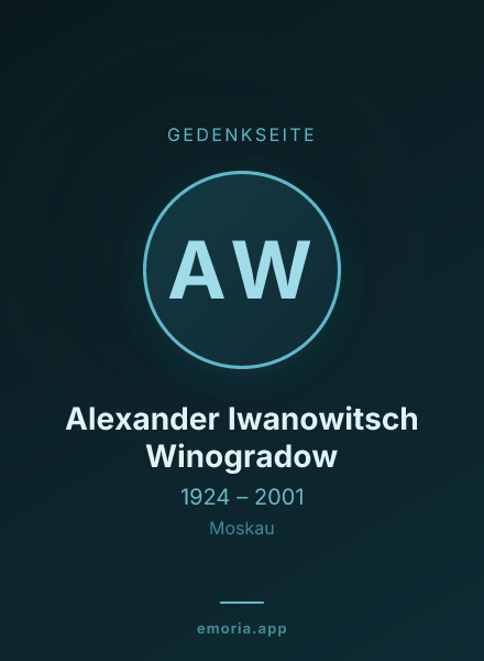 Gedenkportrait von Alexander Iwanowitsch Winogradow