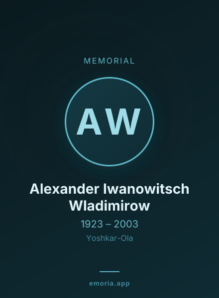 Memorial portrait of Alexander Iwanowitsch Wladimirow