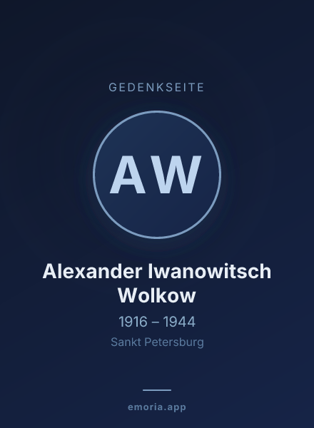 Gedenkportrait von Alexander Iwanowitsch Wolkow