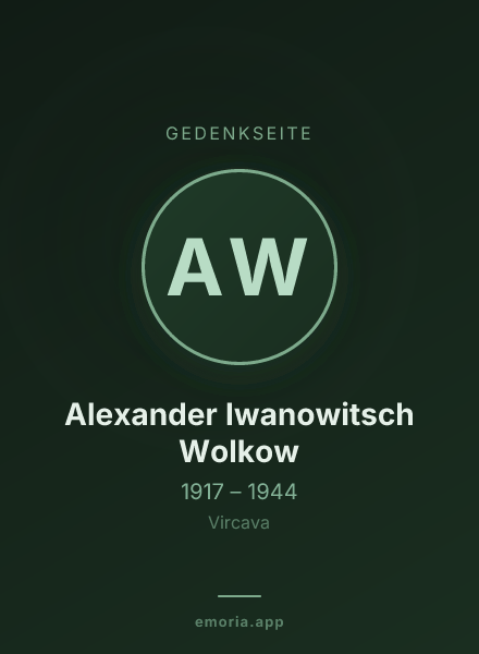 Gedenkportrait von Alexander Iwanowitsch Wolkow