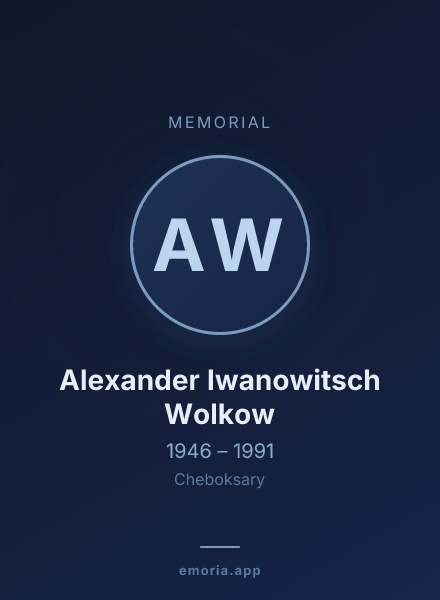 Memorial portrait of Alexander Iwanowitsch Wolkow