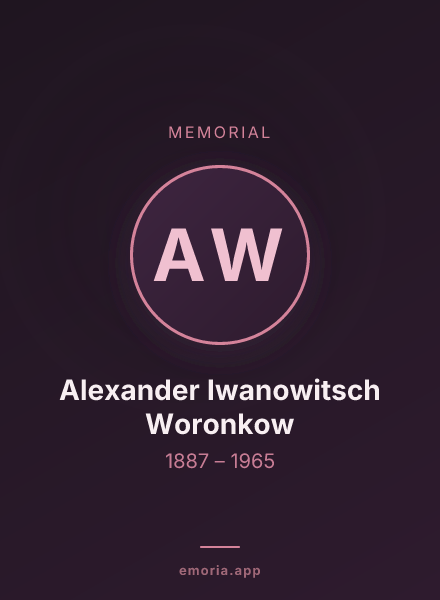 Memorial portrait of Alexander Iwanowitsch Woronkow