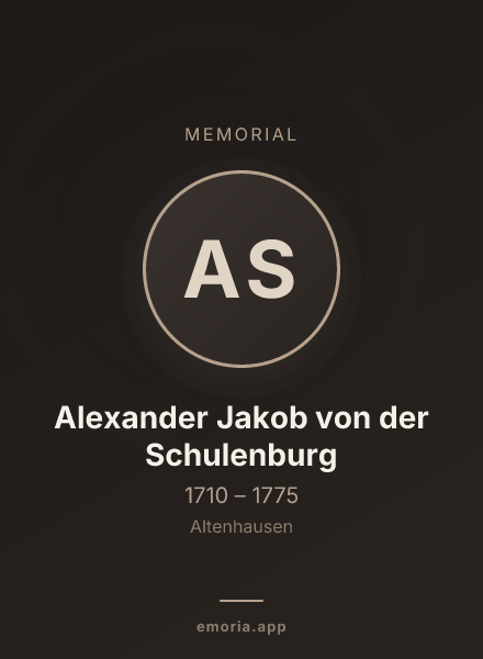 Memorial portrait of Alexander Jakob von der Schulenburg