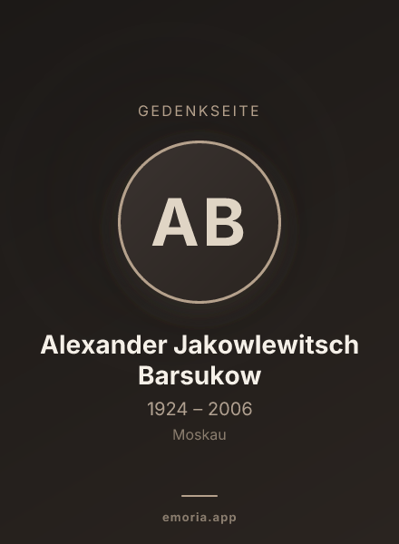 Gedenkportrait von Alexander Jakowlewitsch Barsukow