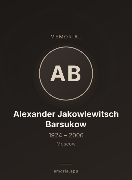 Memorial portrait of Alexander Jakowlewitsch Barsukow