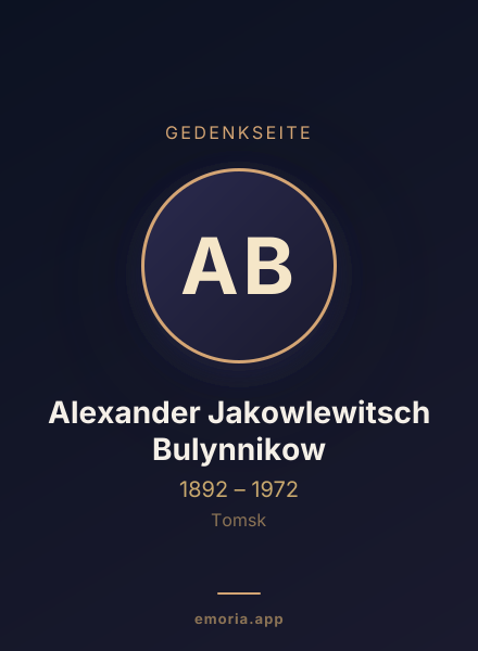 Gedenkportrait von Alexander Jakowlewitsch Bulynnikow