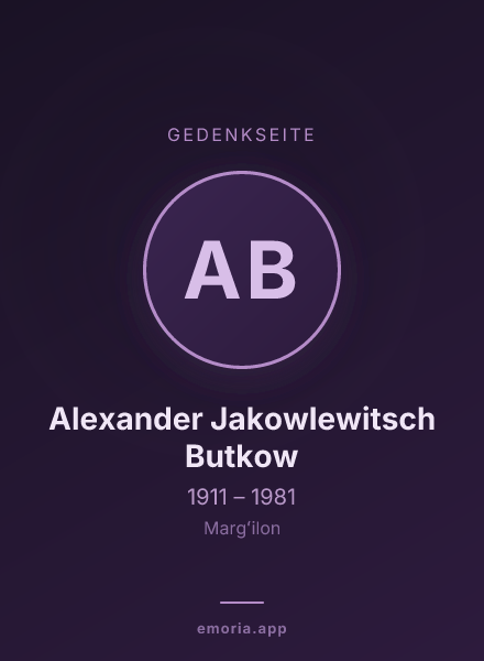 Gedenkportrait von Alexander Jakowlewitsch Butkow
