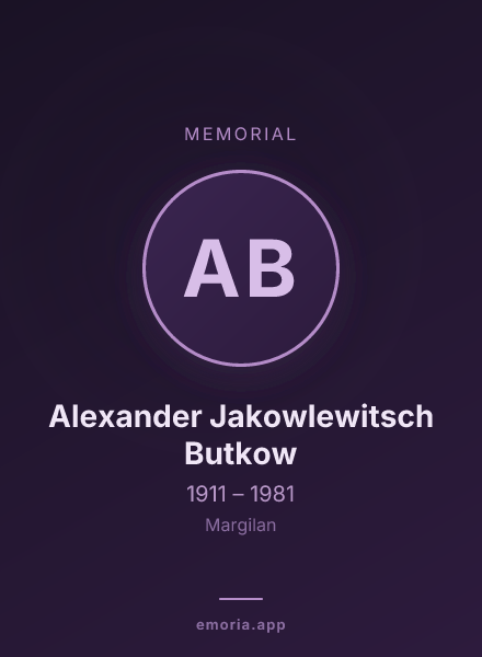 Memorial portrait of Alexander Jakowlewitsch Butkow