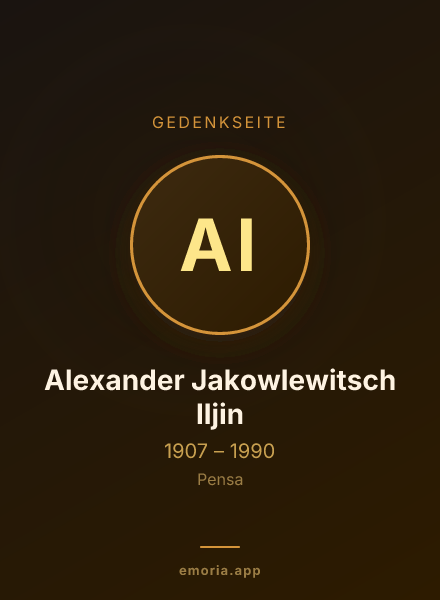 Gedenkportrait von Alexander Jakowlewitsch Iljin