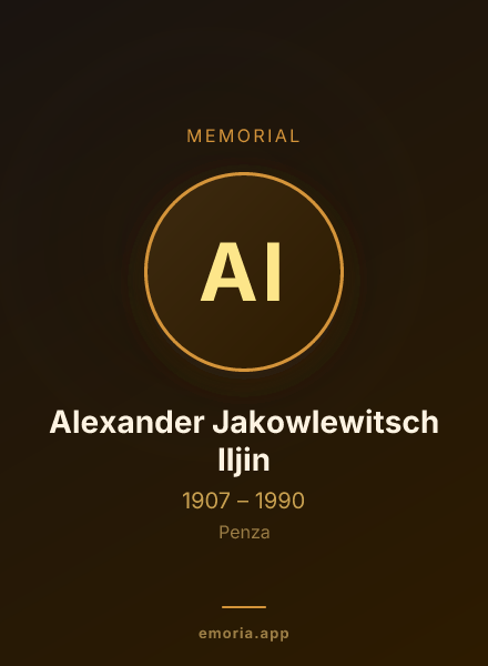 Memorial portrait of Alexander Jakowlewitsch Iljin