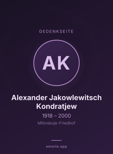 Gedenkportrait von Alexander Jakowlewitsch Kondratjew