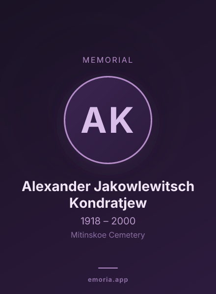 Memorial portrait of Alexander Jakowlewitsch Kondratjew