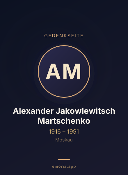 Gedenkportrait von Alexander Jakowlewitsch Martschenko