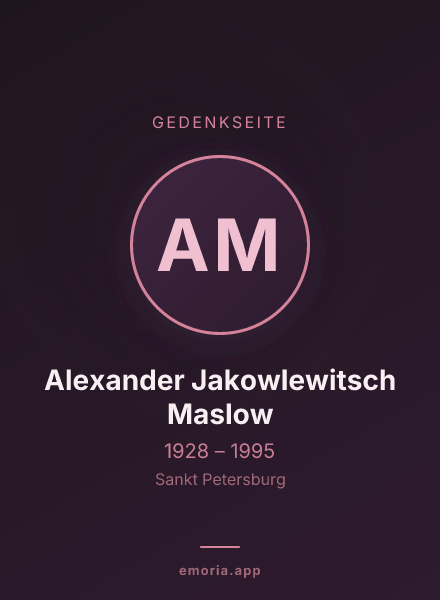 Gedenkportrait von Alexander Jakowlewitsch Maslow
