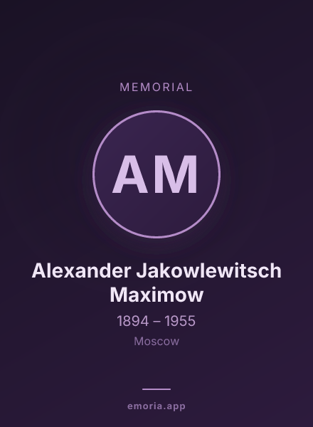 Memorial portrait of Alexander Jakowlewitsch Maximow