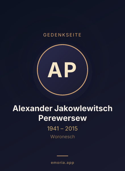 Gedenkportrait von Alexander Jakowlewitsch Perewersew