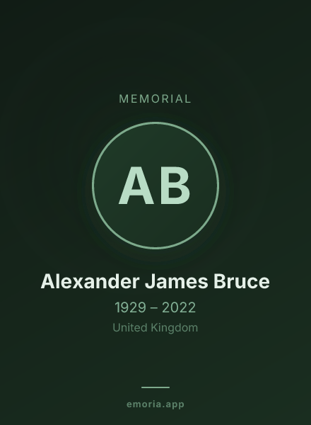 Memorial portrait of Alexander James Bruce