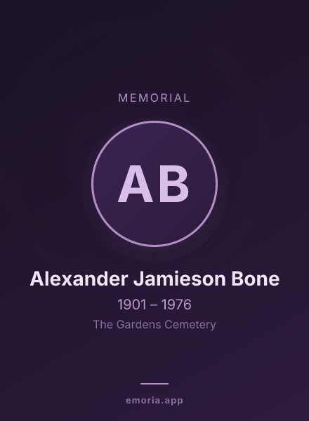 Memorial portrait of Alexander Jamieson Bone