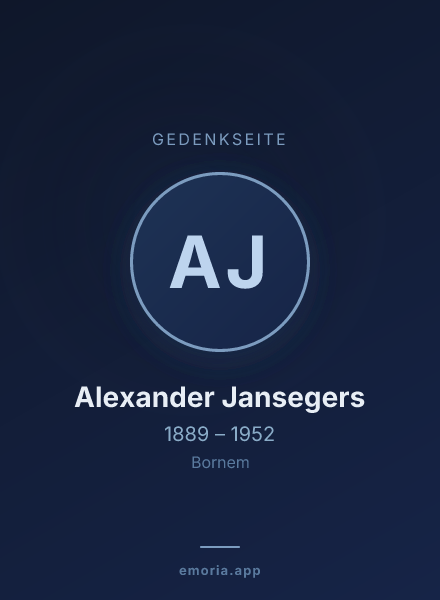Gedenkportrait von Alexander Jansegers