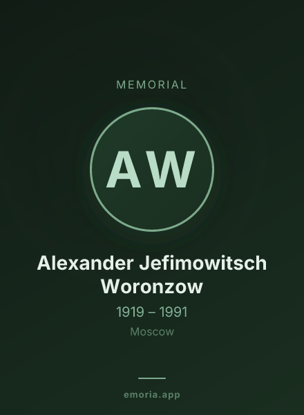 Memorial portrait of Alexander Jefimowitsch Woronzow