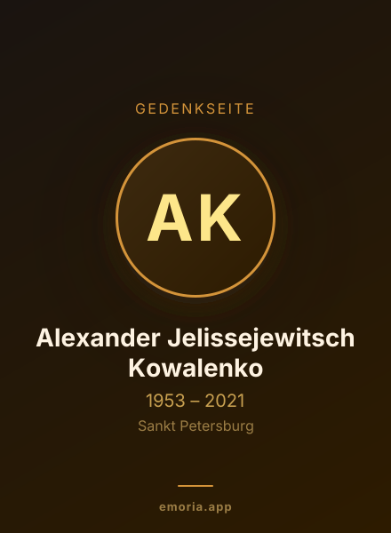 Gedenkportrait von Alexander Jelissejewitsch Kowalenko