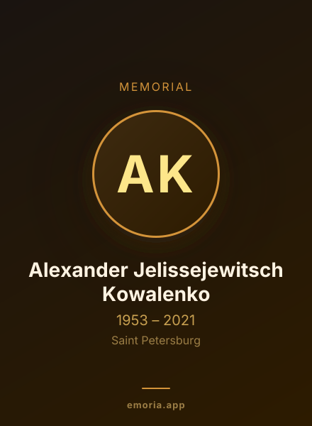 Memorial portrait of Alexander Jelissejewitsch Kowalenko