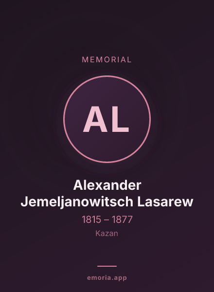 Memorial portrait of Alexander Jemeljanowitsch Lasarew