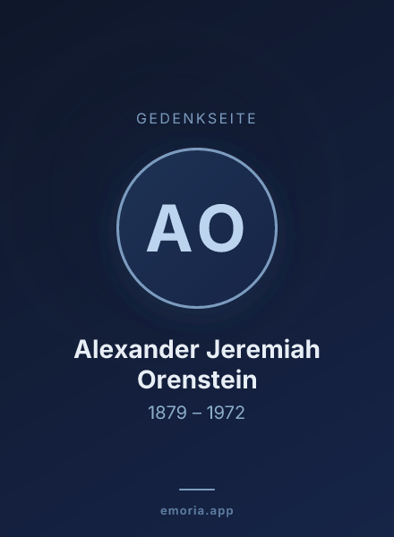 Gedenkportrait von Alexander Jeremiah Orenstein