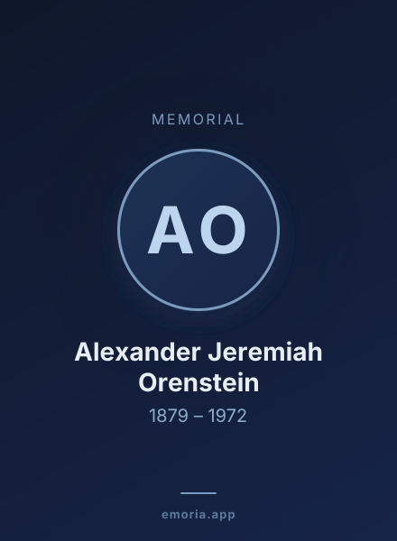 Memorial portrait of Alexander Jeremiah Orenstein