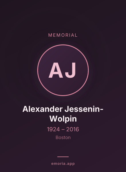 Memorial portrait of Alexander Jessenin-Wolpin
