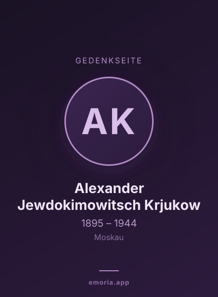 Gedenkportrait von Alexander Jewdokimowitsch Krjukow