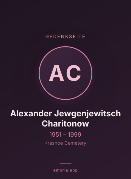 Gedenkportrait von Alexander Jewgenjewitsch Charitonow