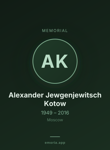 Memorial portrait of Alexander Jewgenjewitsch Kotow