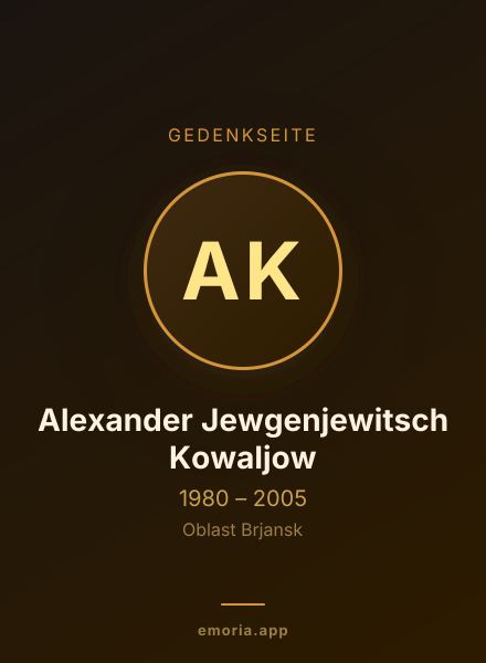 Gedenkportrait von Alexander Jewgenjewitsch Kowaljow