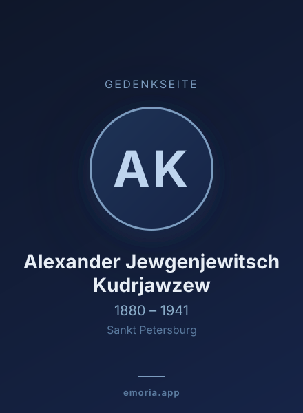 Gedenkportrait von Alexander Jewgenjewitsch Kudrjawzew