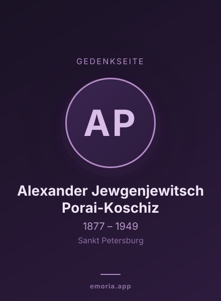 Gedenkportrait von Alexander Jewgenjewitsch Porai-Koschiz
