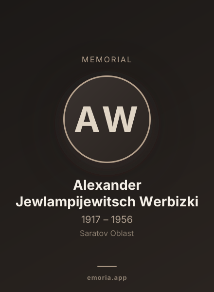 Memorial portrait of Alexander Jewlampijewitsch Werbizki