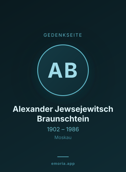 Gedenkportrait von Alexander Jewsejewitsch Braunschtein