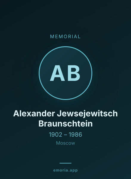 Memorial portrait of Alexander Jewsejewitsch Braunschtein